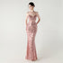 Graceful Sequin Embellished Mesh Mermaid Maxi Dress